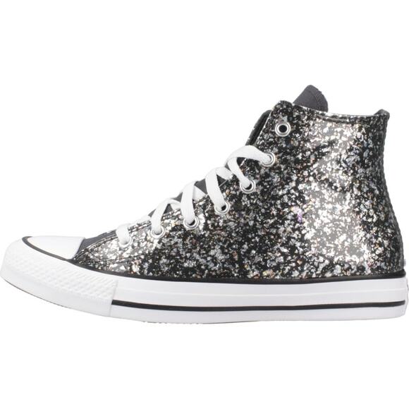 NWT Converse Unisex Big Kid Chuck Taylor All Star Glitter Sneaker, Black 4 US - Picture 2 of 7